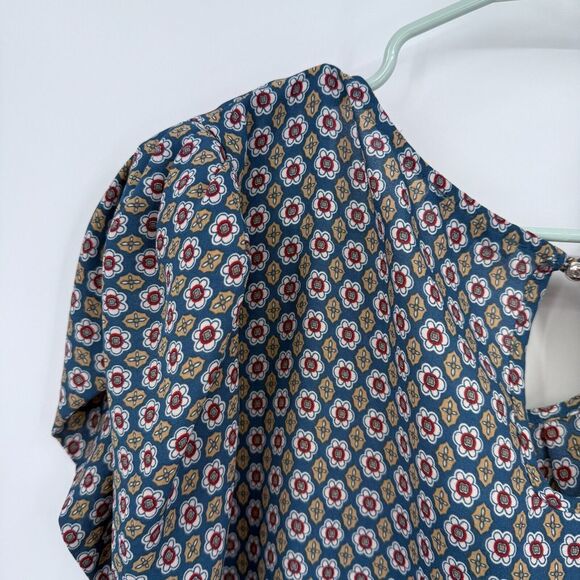 Paper Moon Womens Blouse‎ Plus Size 3X Multicolor Geometric Floral Business Wear - Picture 7 of 8